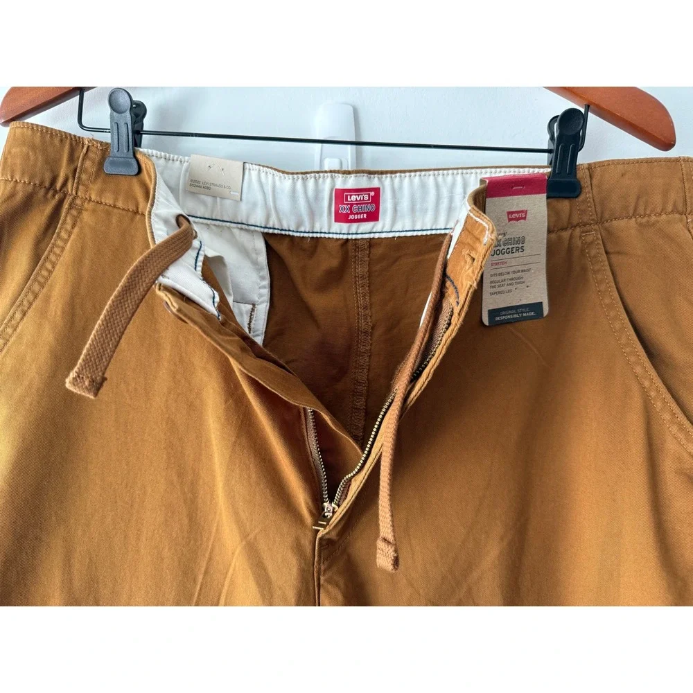 Levis XX Chino Jogger Mens XL Brown Tobacco Stretch Tapered Leg Pants NWT